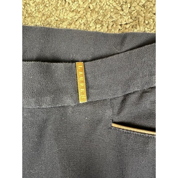 Lauren Ralph Lauren Pants Size‎ 16 Navy Stretch  Straight Leg Career Trousers - Picture 5 of 13